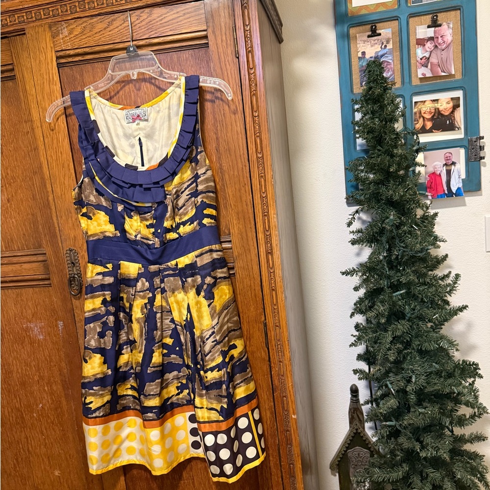 Baraschi Purple and Yellow Accent Dress